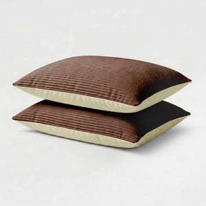 Lileo Corduroy kussenslopen – Chocoladebruin/Crème