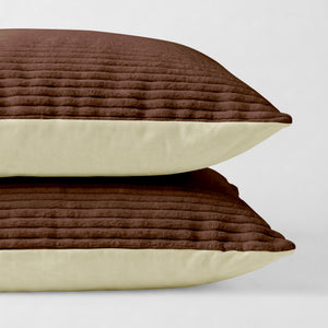 Lileo Corduroy kussenslopen – Chocoladebruin/Crème
