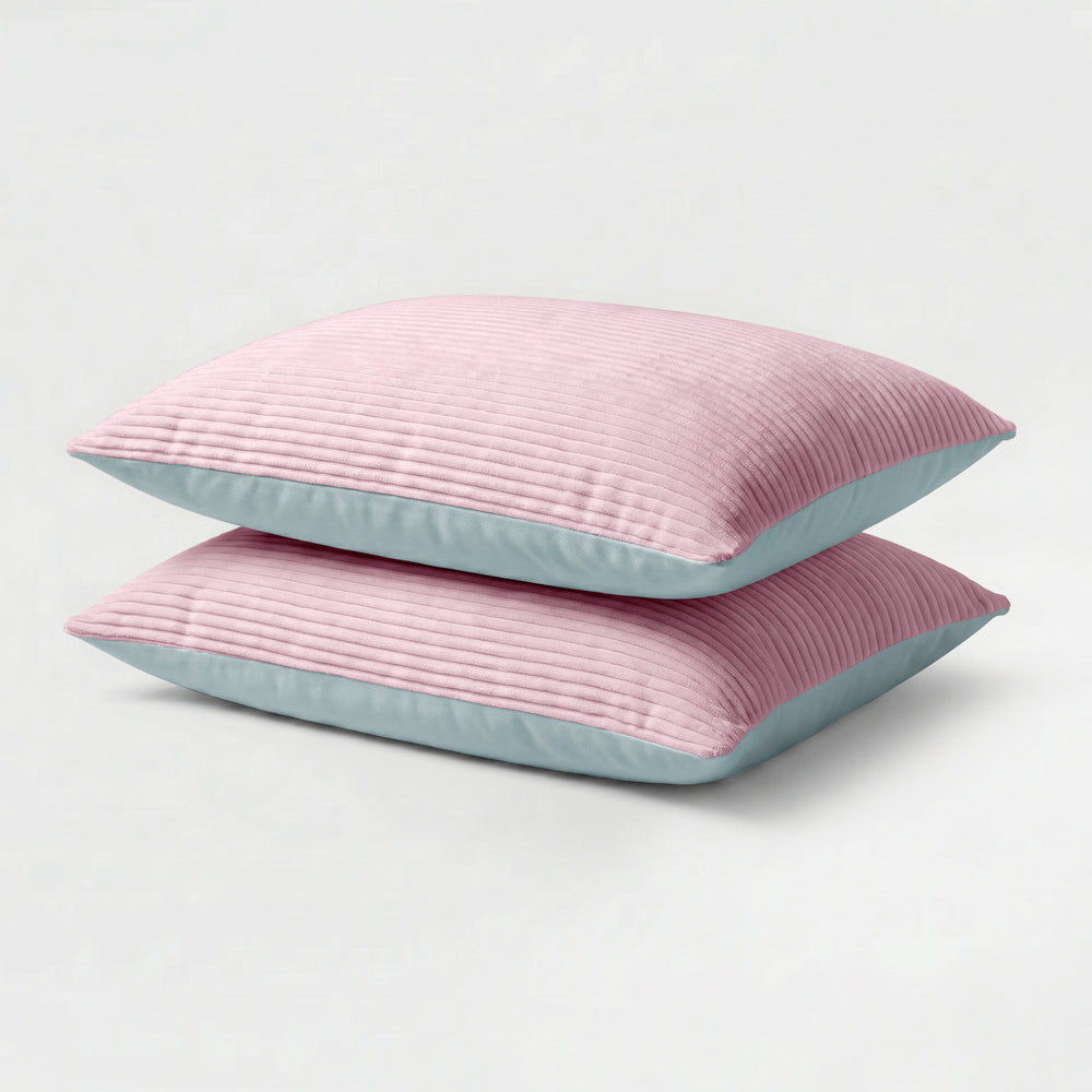 Lileo Corduroy kussenslopen – Oudroze/Lichtgrijs