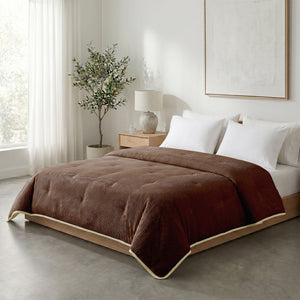 Dekbed Zonder Overtrek - Lileo Corduroy Chocolate Brown/Crème