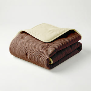Dekbed Zonder Overtrek - Lileo Corduroy Chocolate Brown/Crème
