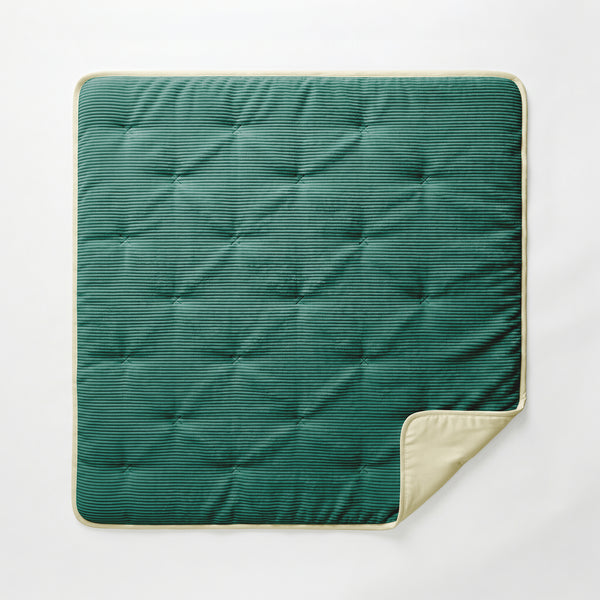 Dekbed Zonder Overtrek - Lileo Corduroy quilt Donkergroen/Crème