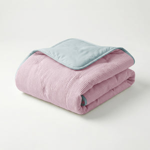 Dekbed Zonder Overtrek - Lileo Corduroy quilt – Oudroze/Lichtgrijs