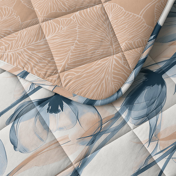 Easy Dekbed Glass Flower Blauw Met Kussenslopen