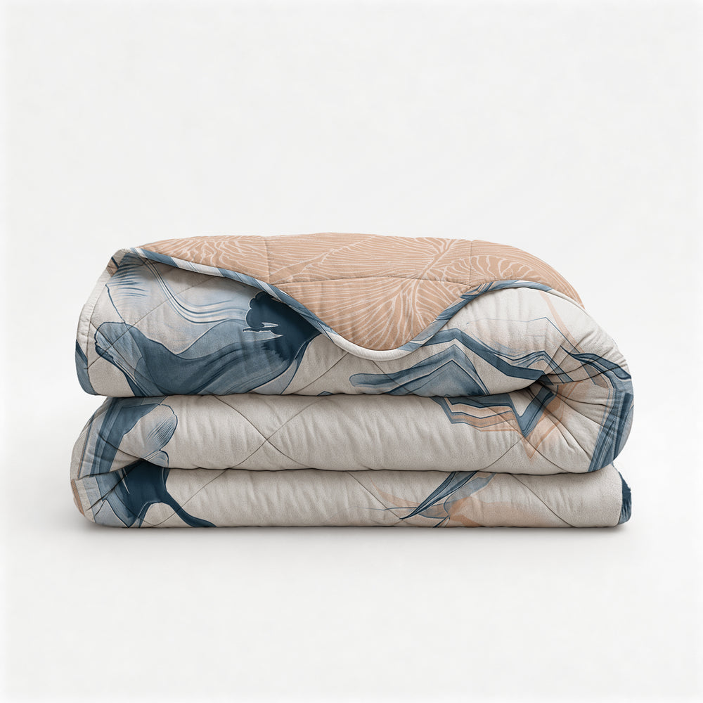 Easy Dekbed Glass Flower Blauw Met Kussenslopen