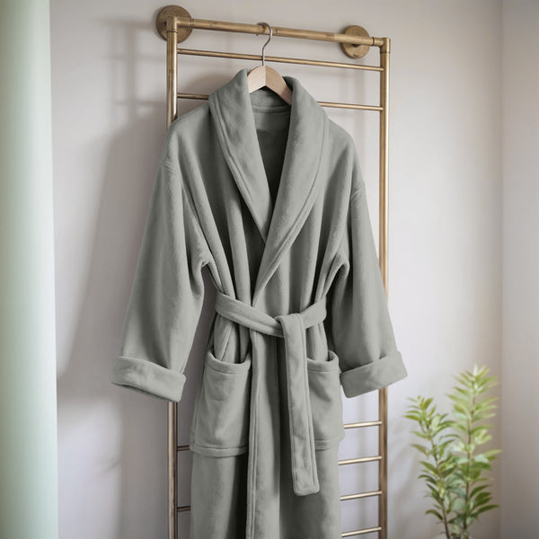 Coral Fleece Badjas Stone Pearl