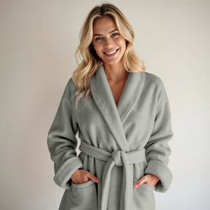 Coral Fleece Badjas Stone Pearl