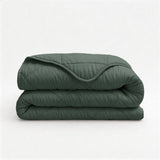 Bettdecke ohne Bezug - Lileo Lazy Duvet Uni Grau/Grün mit Kissenbezügen