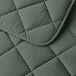 Lileo Lazy Dekbed Uni Grijs/Groen Met Kussenslopen