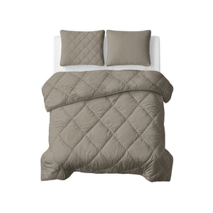 Lileo Lazy Dekbed Uni Taupe/Grijs Met Kussenslopen