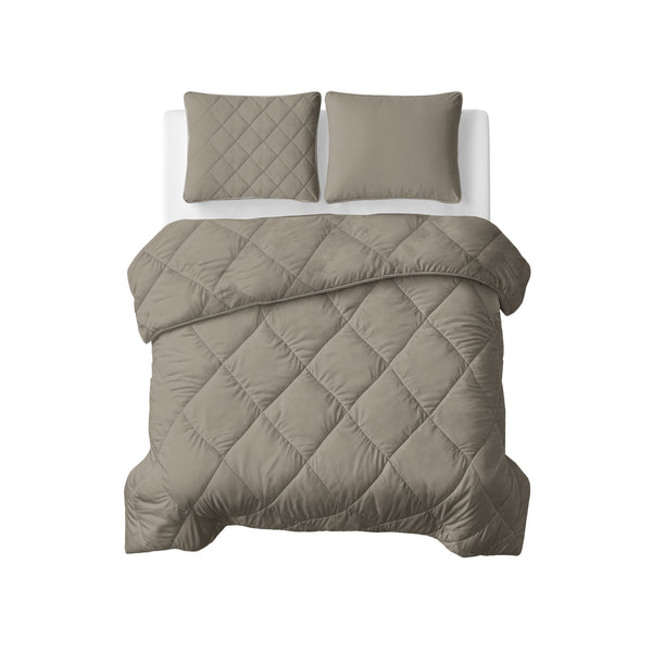 Lileo Lazy Dekbed Uni Taupe/Grijs Met Kussenslopen