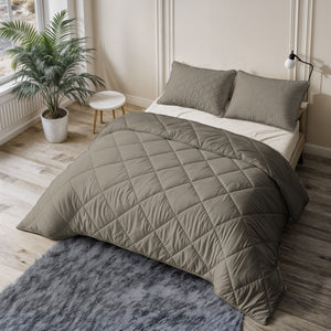 Lileo Lazy Dekbed Uni Taupe/Grijs Met Kussenslopen
