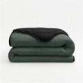 Bettdecke ohne Bezug - Lazy Duvet Uni Grün/Schwarz mit Kissenbezügen