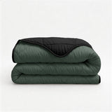 Bettdecke ohne Bezug - Lazy Duvet Uni Grün/Schwarz mit Kissenbezügen