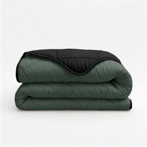 Lazy Dekbed Uni Groen/Zwart Met Kussenslopen