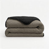 Bettdecke ohne Bezug - Lileo Lazy Duvet Uni Taupe/Schwarz mit Kissenbezügen