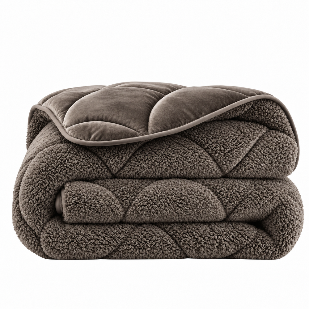 Dekbed Zonder Overtrek - Lazy Teddy/Velvet Taupe/Bruin Met Kussenslopen