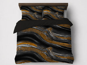 Dekbed Zonder Overtrek - Lileo Marble Black Gold Kant - Extra dik