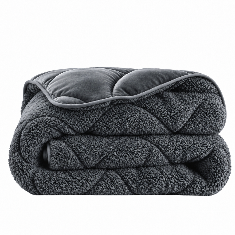 Dekbed Zonder Overtrek - Lazy Teddy/Velvet Antraciet Met Kussenslopen