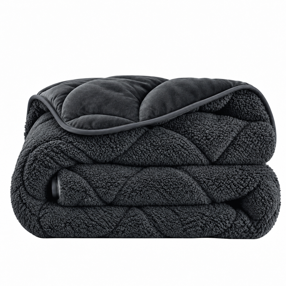 Dekbed Zonder Overtrek - Lazy Teddy/Velvet Zwart Met Kussenslopen