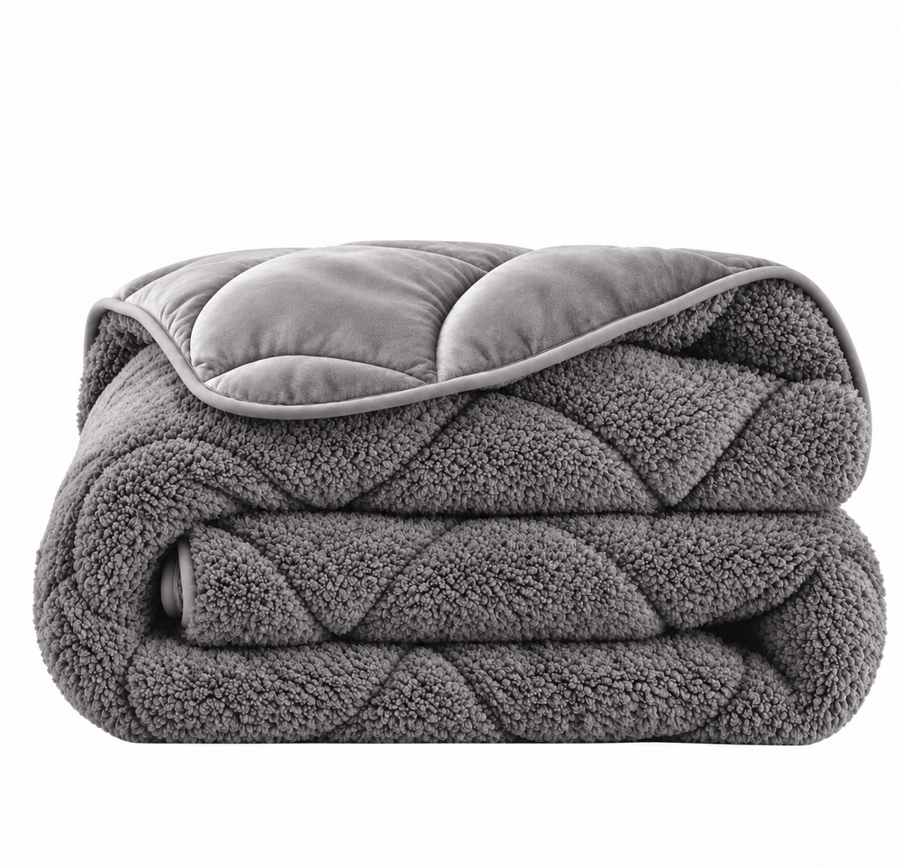 Dekbed Zonder Overtrek - Lazy Teddy/Velvet Taupe/Grijs Met Kussenslopen