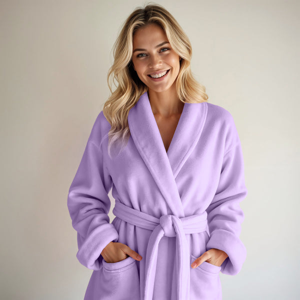 Coral Fleece Badjas Lila