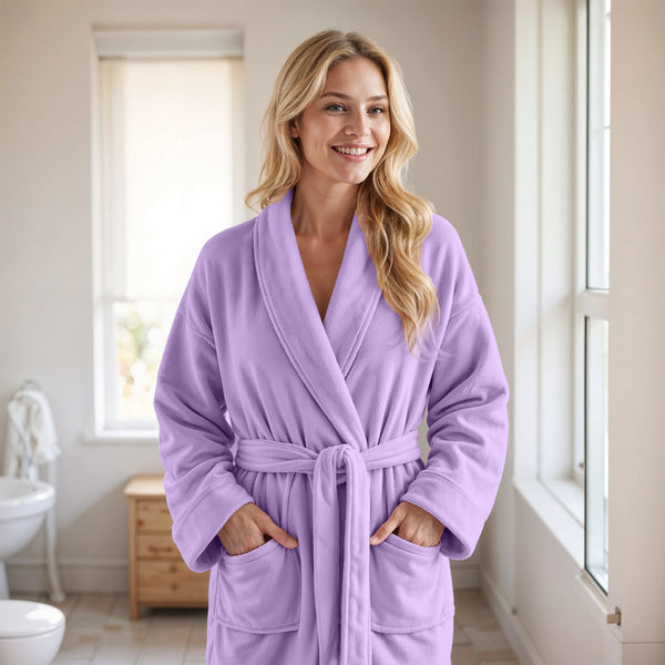 Coral Fleece Badjas Lila