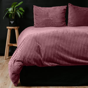 Rib Teddy Oud Roze