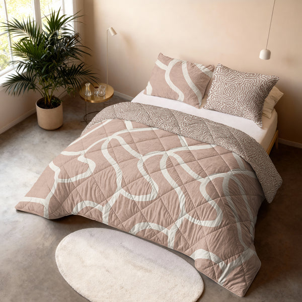 Easy Dekbed Shapes Zand Met Kussenslopen