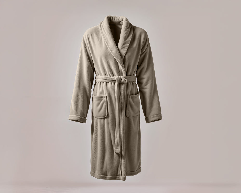 Coral Fleece Badjas Taupe