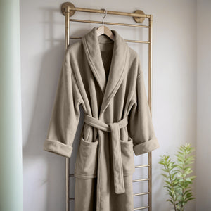 Coral Fleece Badjas Taupe