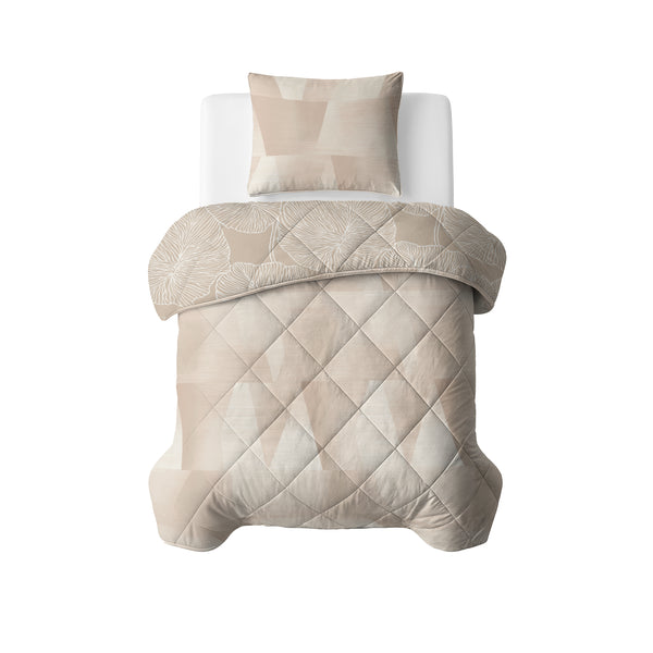 Easy Dekbed Warm Triangles Zand/Beige Met Kussenslopen