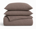 Dekbed Zonder Overtrek - Lazy Dekbed Mousseline Donker Taupe Met Kussenslopen (100% Katoen)
