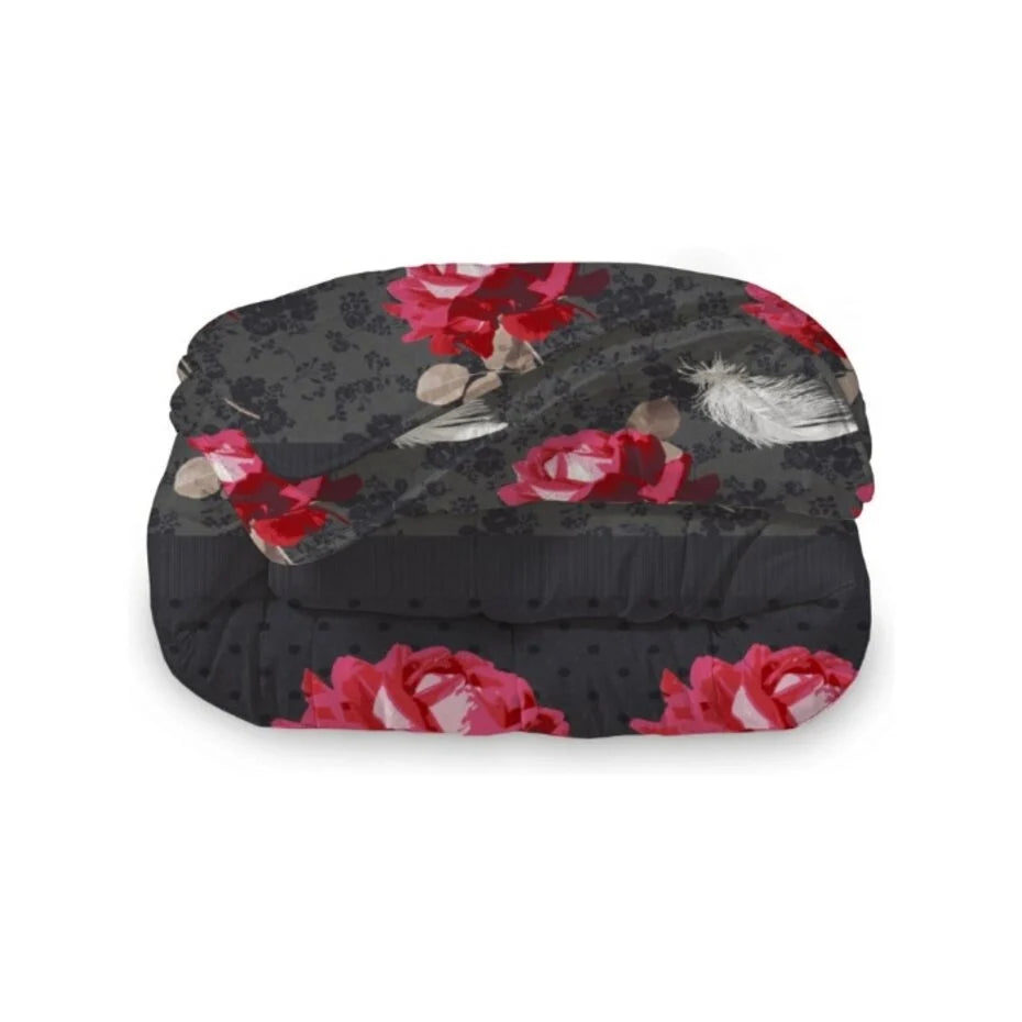 Dekbed Zonder Overtrek - Lileo Roses Black Red - Extra dik