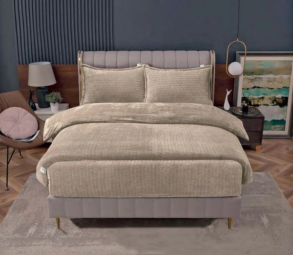 Dekbed Zonder Overtrek - Sherpa Flanel Easy Dekbed - Beige