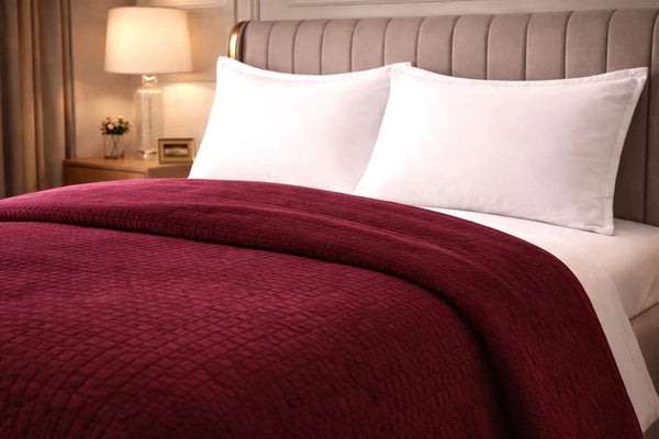 Dekbed Zonder Overtrek - Sherpa Flanel Easy Dekbed - Bordeaux