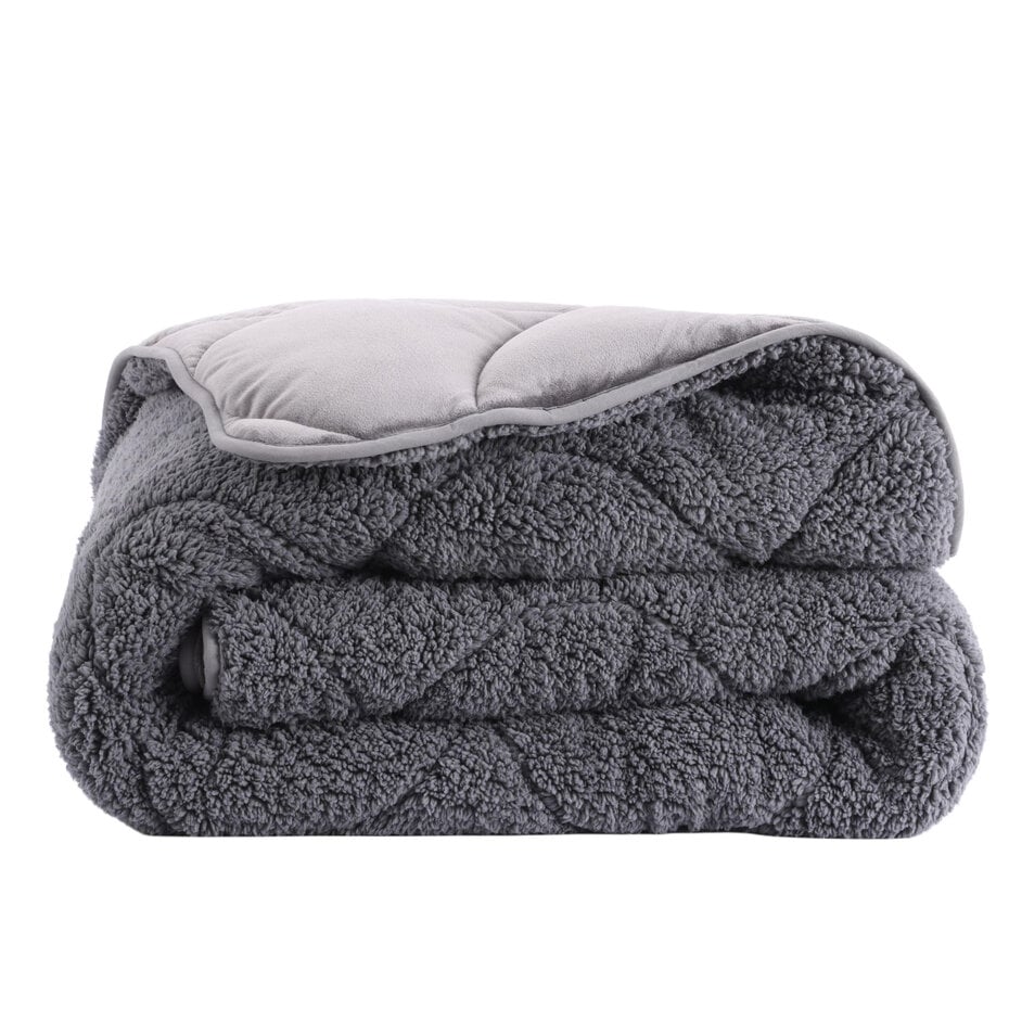 Lileo Velvet Sherpa Comfort Dekbed All Year – Grey (met instopstrook)