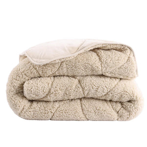 Lileo Velvet Sherpa Comfort Dekbed All Year – Sand (met instopstrook)