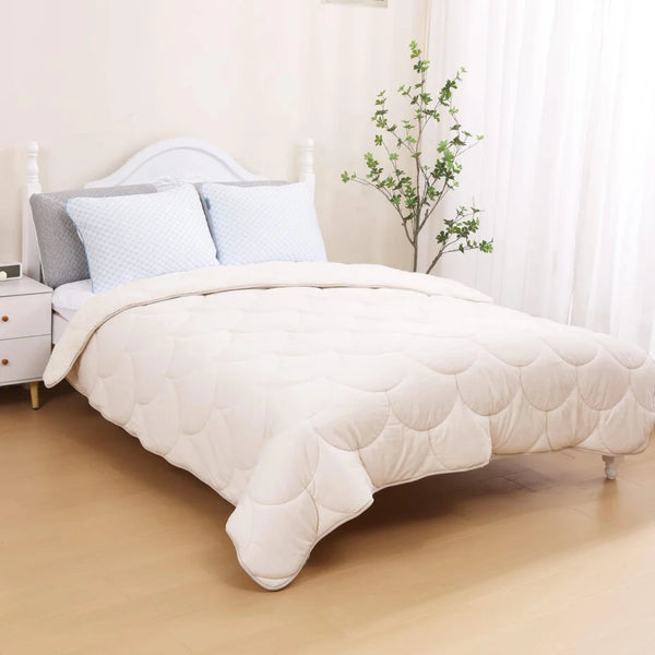 Lileo Velvet Sherpa Comfort Dekbed All Year – Pearl White (met instopstrook)