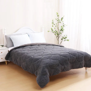 Lileo Velvet Sherpa Comfort Dekbed All Year – Grey (met instopstrook)