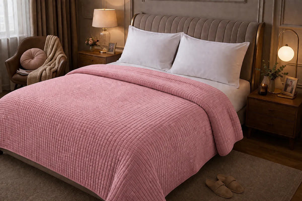 Dekbed Zonder Overtrek - Sherpa Flanel Easy Dekbed - Dark Pink