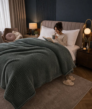 Dekbed Zonder Overtrek - Sherpa Flanel Easy Dekbed - Dark Grey