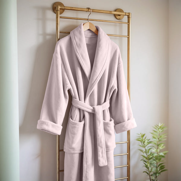Coral Fleece Badjas Roze