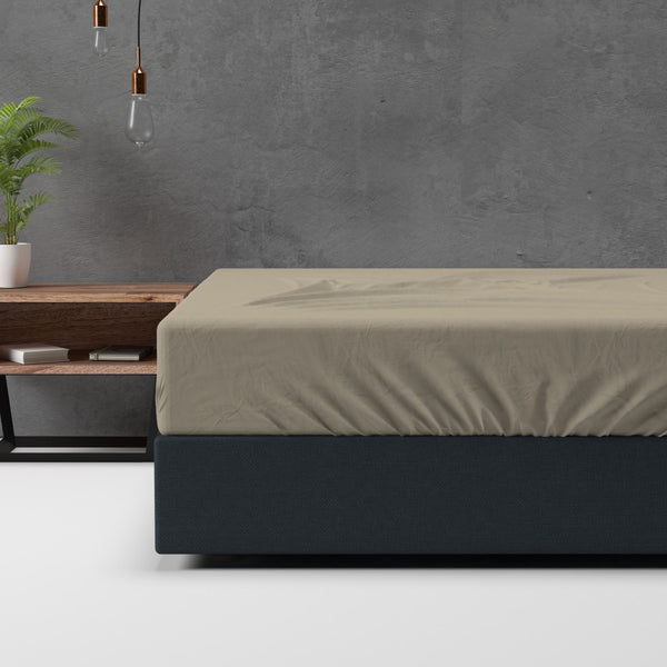 Flanel Basic Hoeslaken Taupe