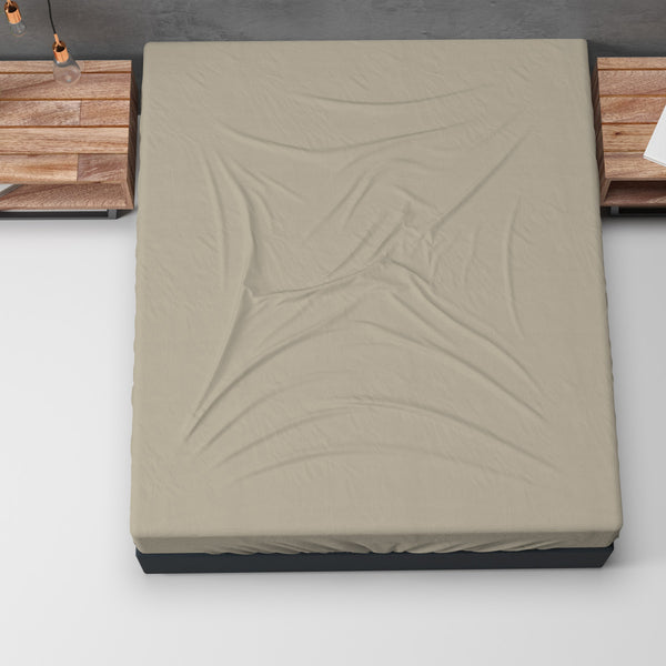 Flanel Basic Hoeslaken Taupe