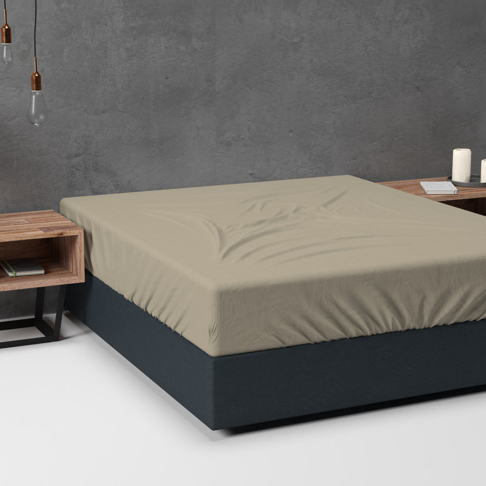 Flanel Basic Hoeslaken Taupe